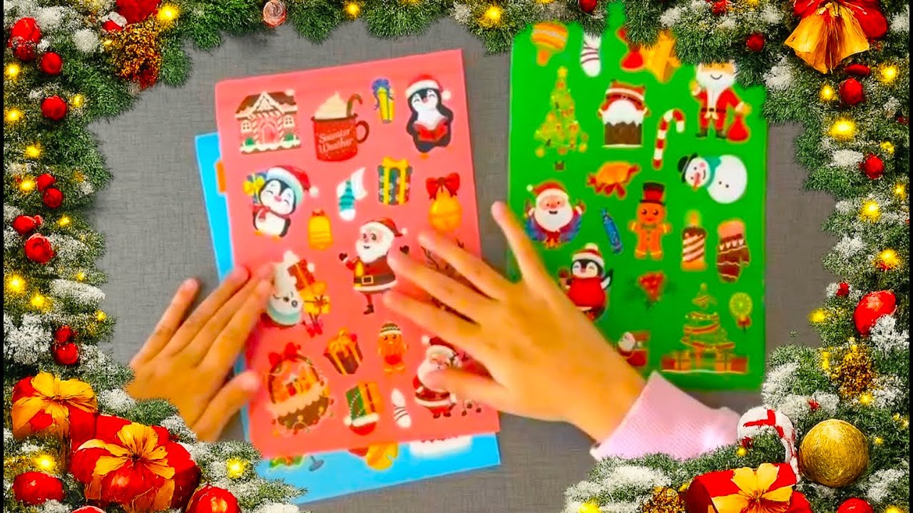 🎄 Christmas Stickers Scrapbook Fun | Festive Sticker Book with Nana 🎁