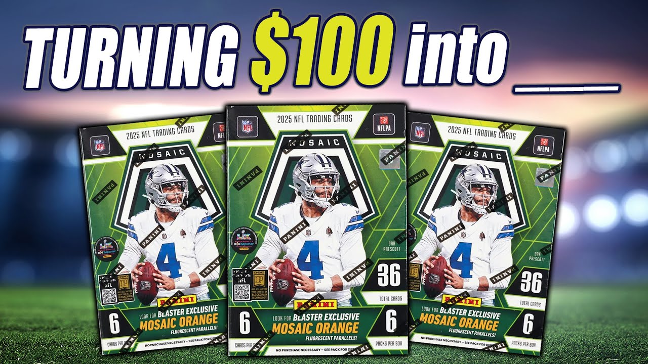 ПРЕВРАЩАЕМ 100 ДОЛЛАРОВ В ____ ??? | Обзор коробки Panini Mosaic NFL Blaster 2025 года