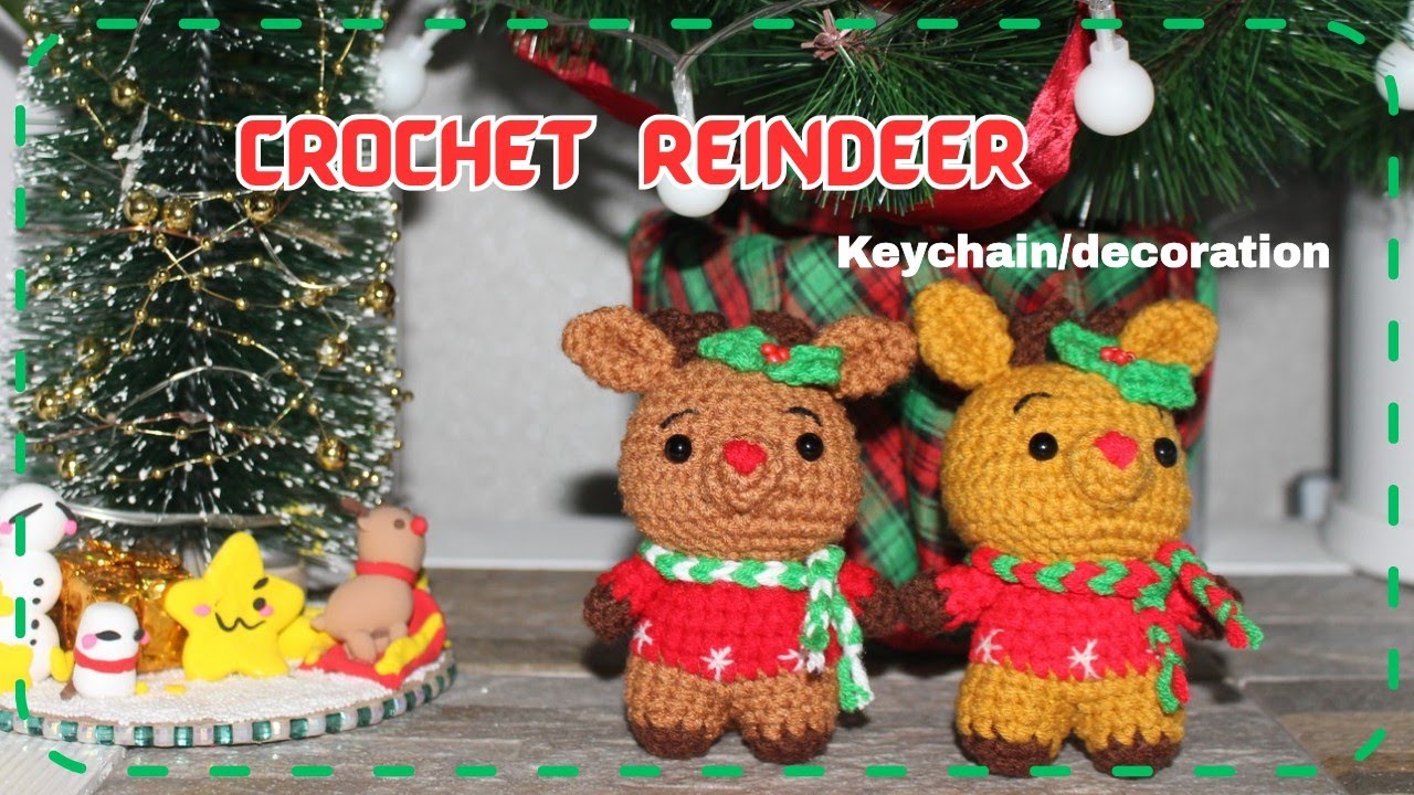 CROCHET REINDEER KEYCHAIN/DECORATION @miniddugi #crochet #christmas 