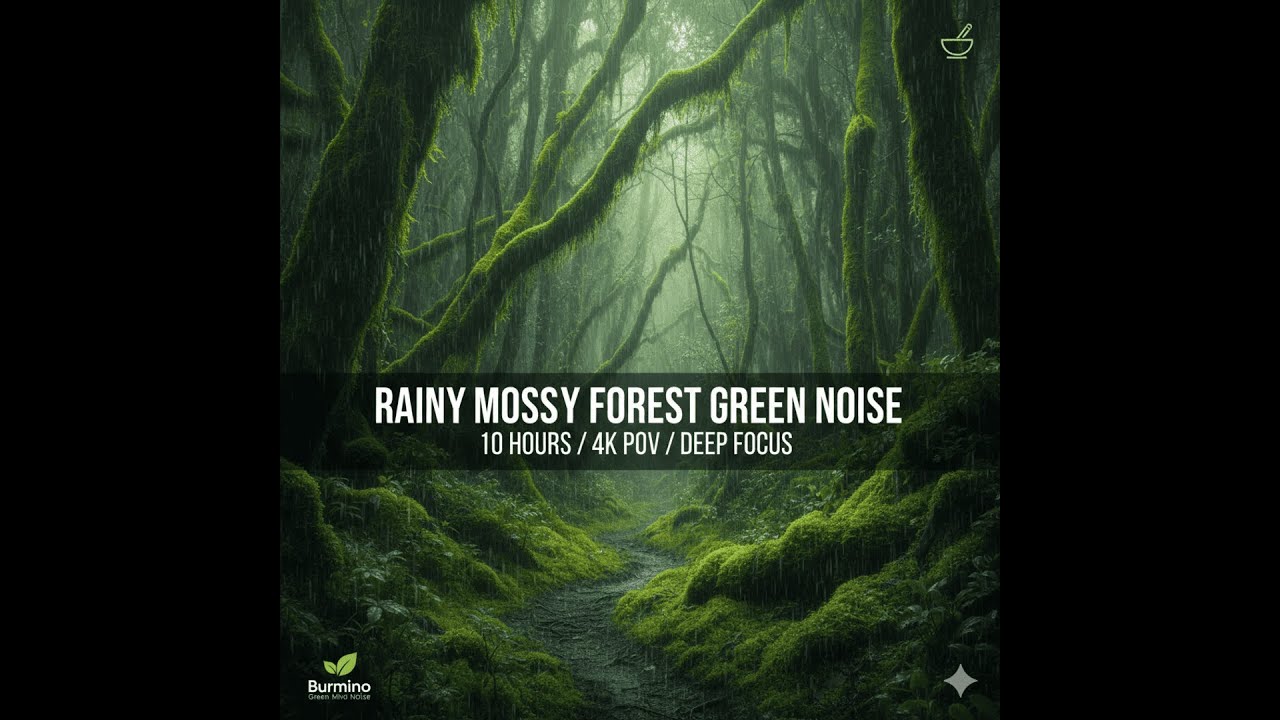 Rainy Mossy Forest Green Noise - 10 Hours 4K POV for Deep Focus & Neural Relief