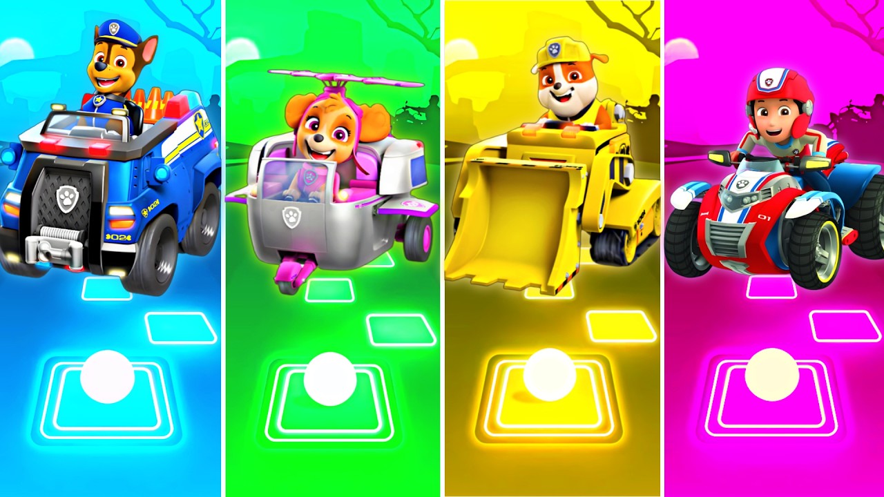 PAW Patrol - Chase 🆚 Skye 🆚 Rubble 🆚 Ryder | Tiles Hop EDM Rush