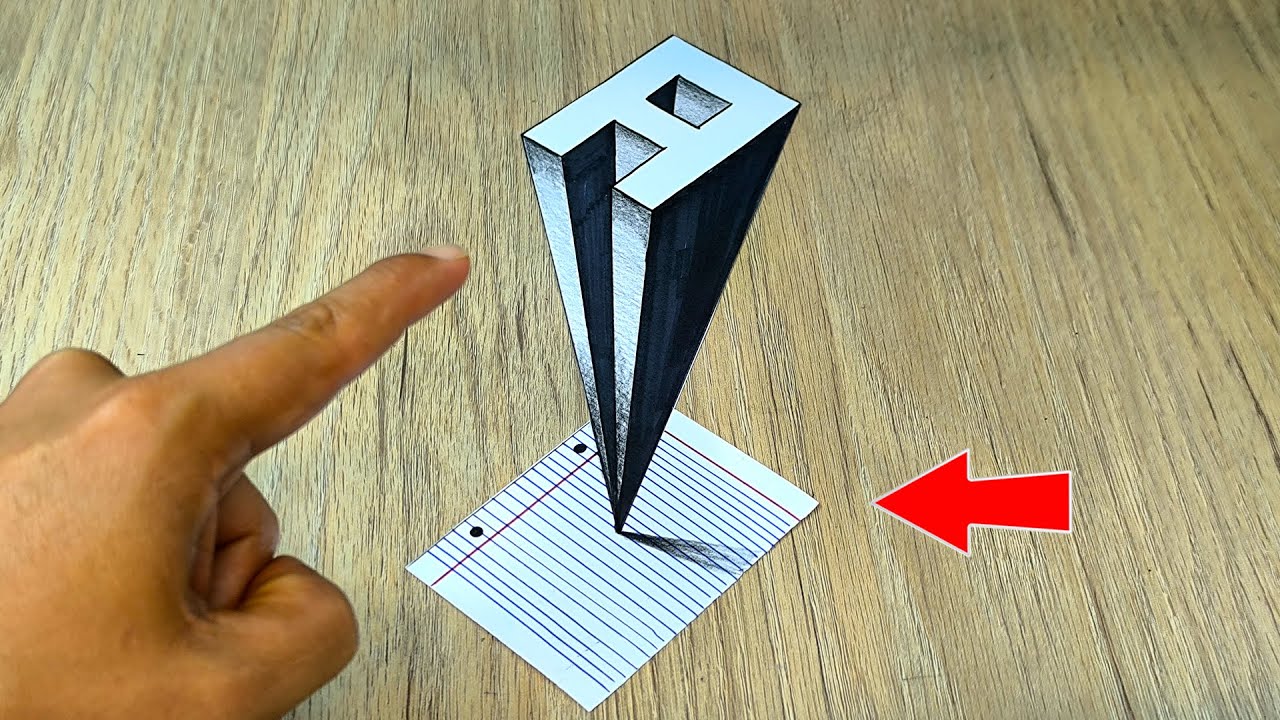 Dibujo 3D F&aacute;cil 🔥 C&oacute;mo Crear la LETRA A con Efecto de Profundidad