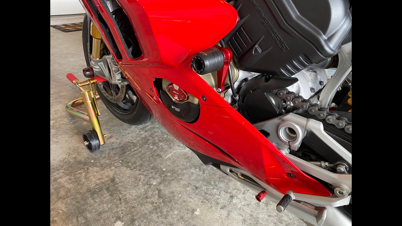CNC Racing Frame Slider Install Ducati Panigale V4S 2021