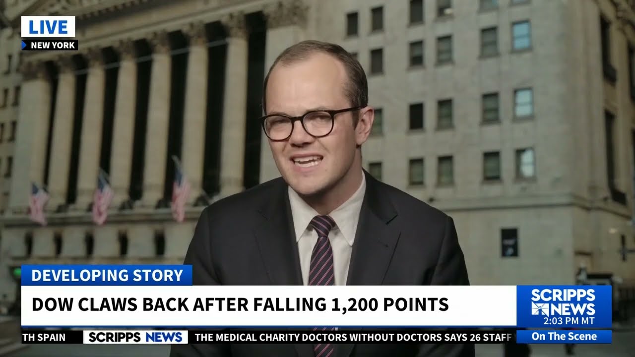 Dow claws back after falling 1,200 points amid concerns over war in Iran