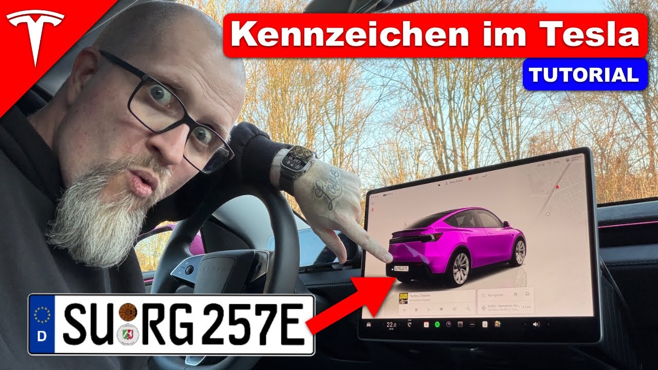 ENDLICH! Eigenes Kennzeichen im Tesla anzeigen! So geht’s 🚗✨