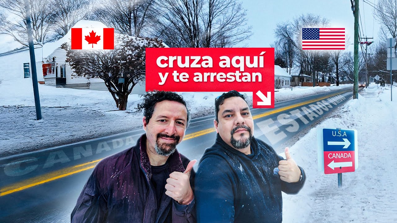Aquí pasas caminando LA FRONTERA DE CANADA Y ESTADOS UNIDOS con 