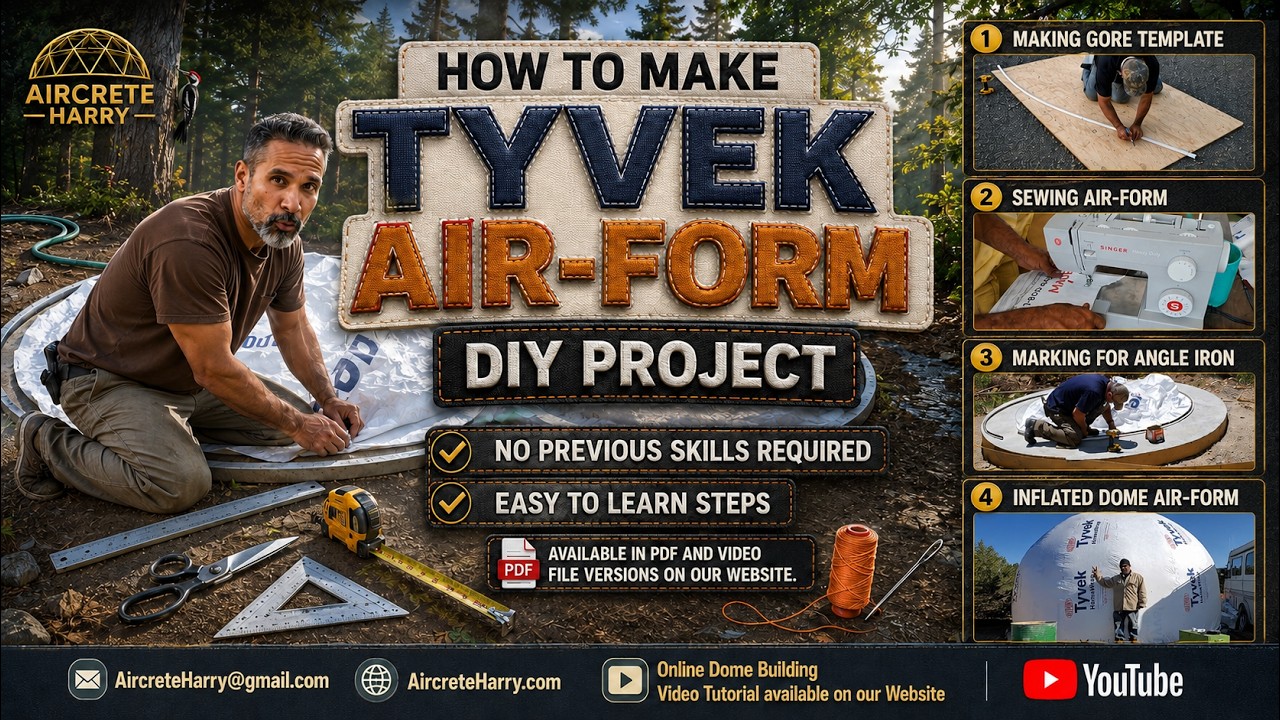 How to make a Tyvek Air-Form #aircreteharry #tyvek #domeairform #howto #diy #aircrete #airform