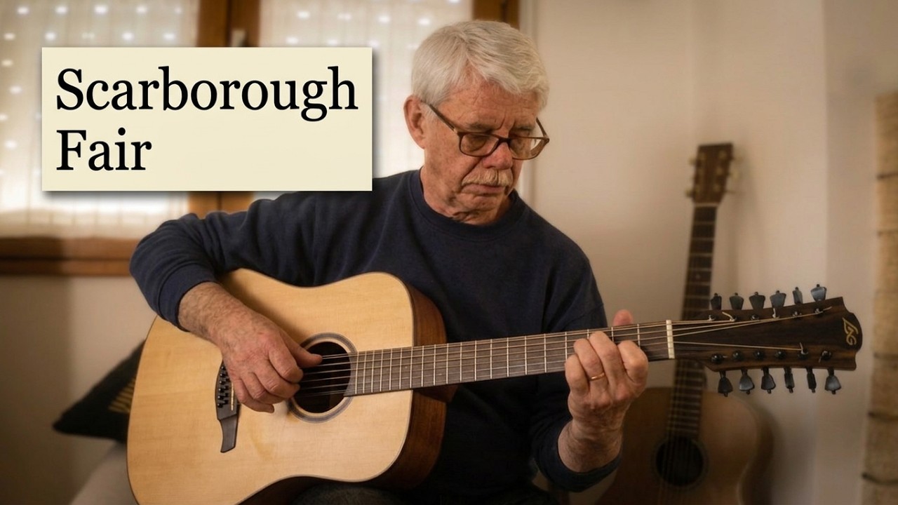 12 String Guitar - fingerstyle - Tab   - Scarborough Fair -