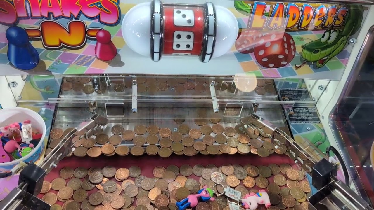 Playing Snakes N Ladders 2p Coin Pusher At Golden Gate Amusements