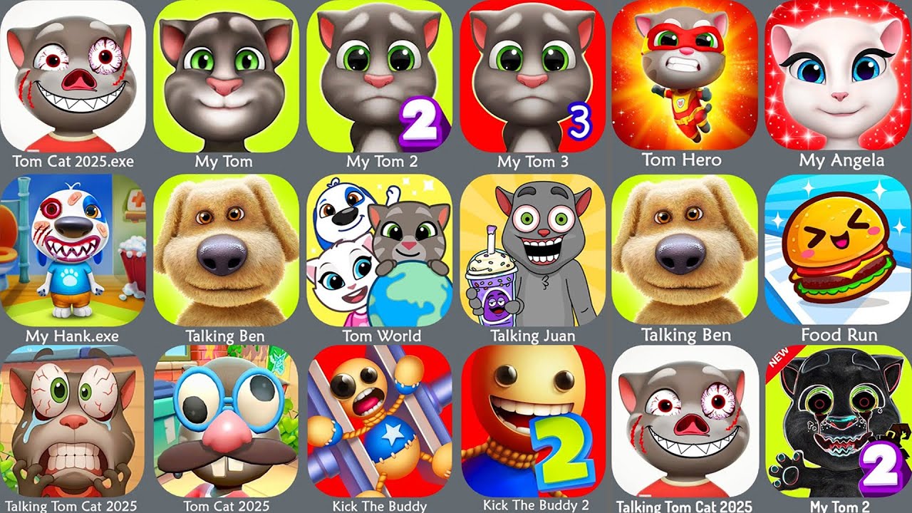 Talking Tom 2025 ,My Tom 3,My Tom 4,Talking Ginger,My Boo 2,Talking Juan,My Hank,Talking Tom Cat 2