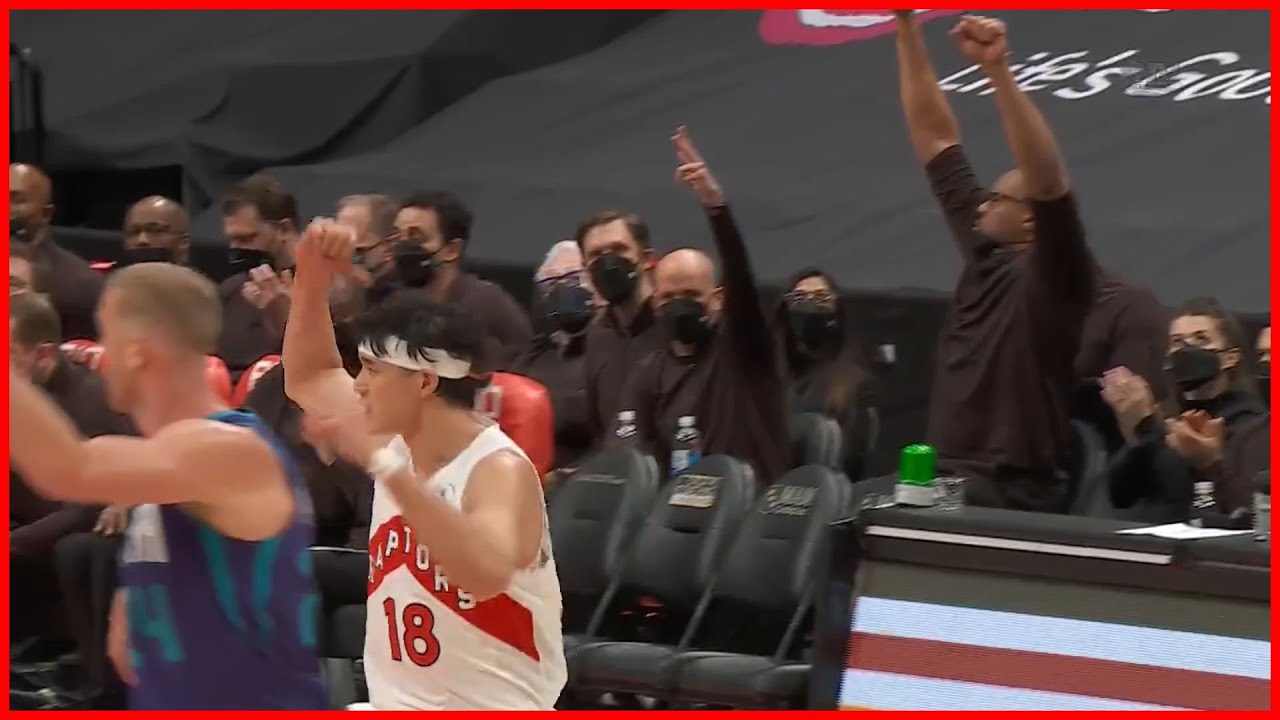 Yuta Watanabe MAKES the 3-Pointer | RAPTORS vs HORNETS | Jan 25, 2022 | 21-22 NBA Season