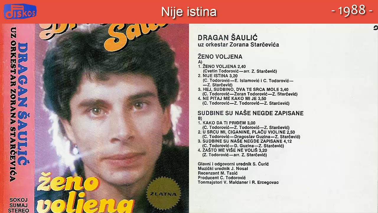 Dragan Saulic - Nije istina - (Audio 1988)