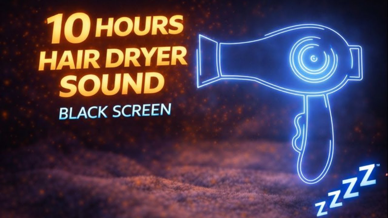 Hair Dryer Sound 10 Hours | Deep White Noise for Sleep (Black Screen, No Talking)