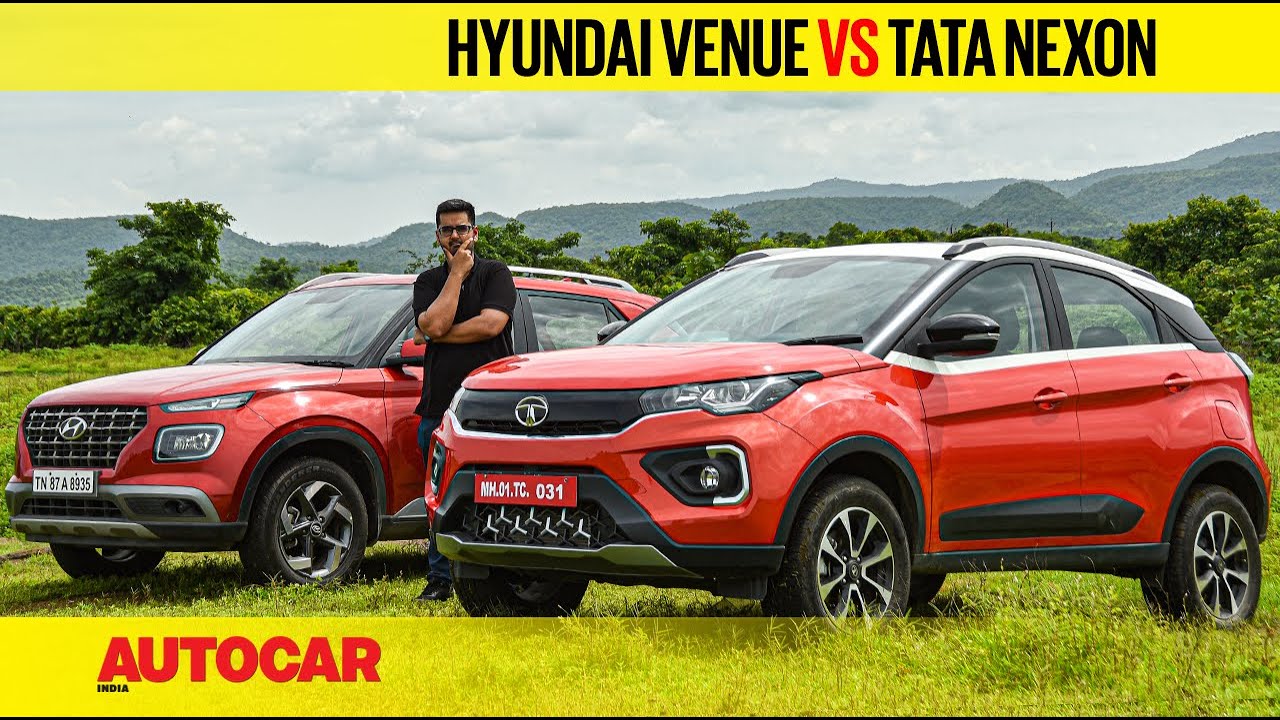 2020 Tata Nexon vs Hyundai Venue -  The battle of the 120hp petrol SUVs | Comparison | Autocar India