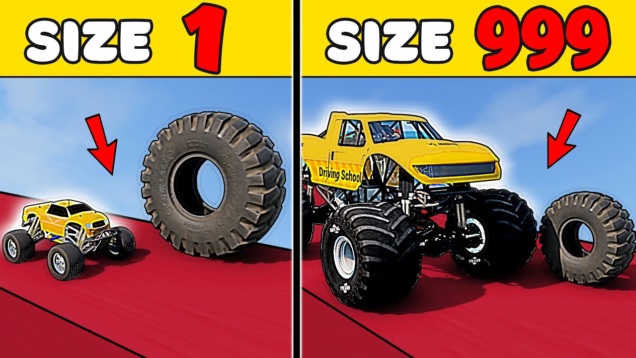 Can a Tiny Vehicle beat a MASSIVE Vehicle on Obstacle Course in BeamNG