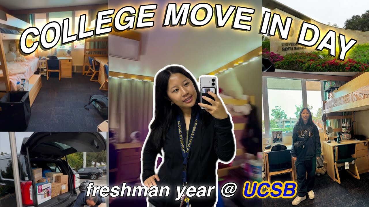 COLLEGE MOVE IN DAY @ UCSB (freshman year)| santa rosa hall | ucsb diaries