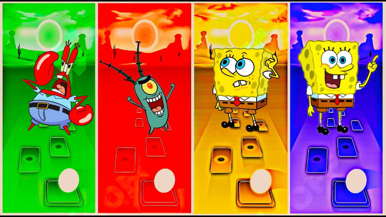 Sandy Cheeks EXE 🆚 Plankton EXE 🆚 SpongeBob EXE 🆚 SpongeBob | Tiles Hop
