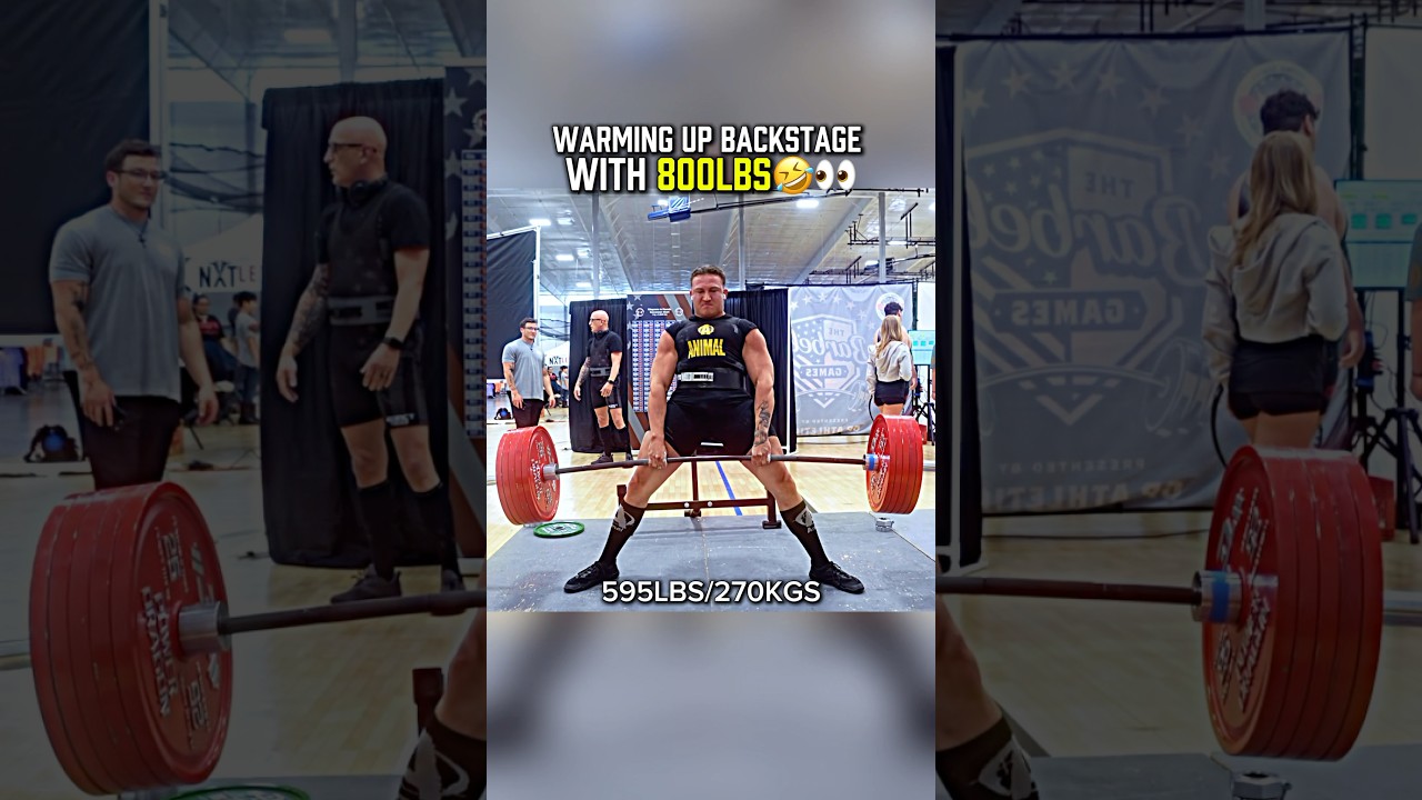 Warming Up With 363KG Deadlift Backstage 🤣 #reaction