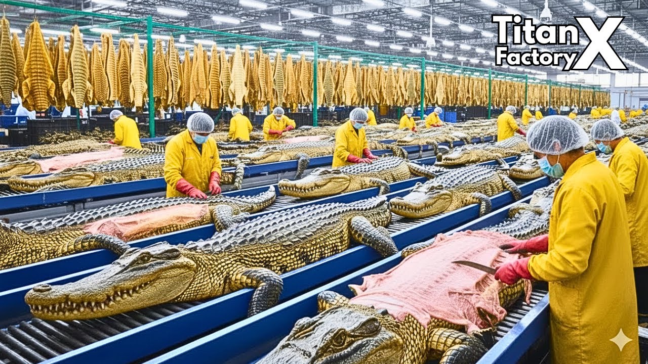 Inside Titan Crocodile-Leather Factory: From Raw Skins to Luxury Goods $28,000 (Full Process)