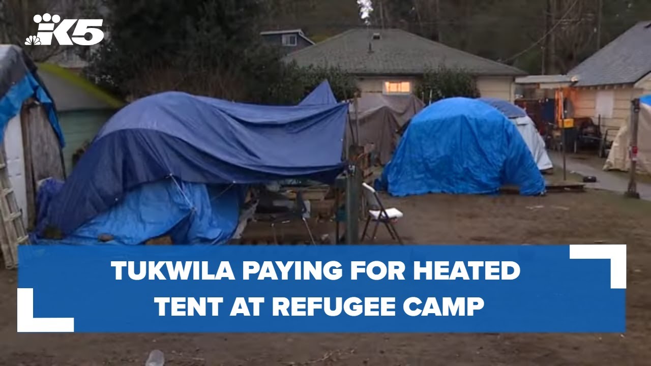 Tukwila pays for heated, 100-person tent to help improve conditions at refugee camp outside church