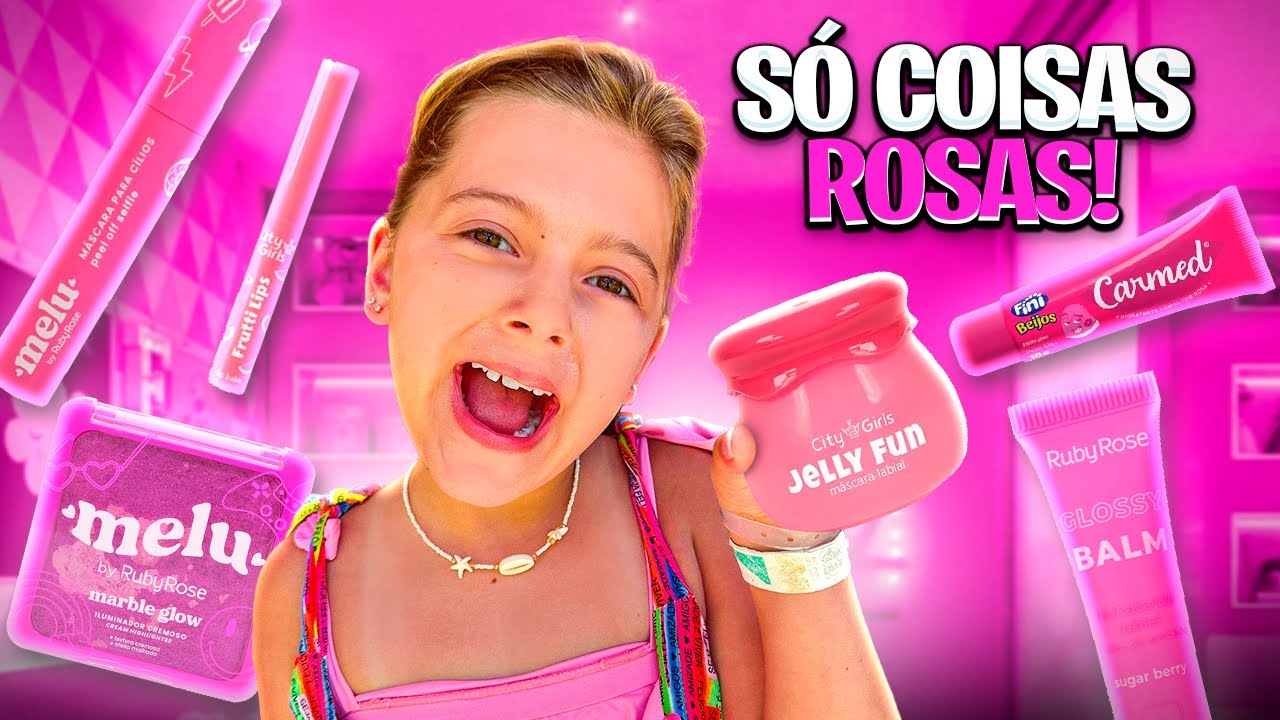 TUDO ROSA POR 24 HORAS! SKIN CARE, MAQUIAGEM E CABELO!