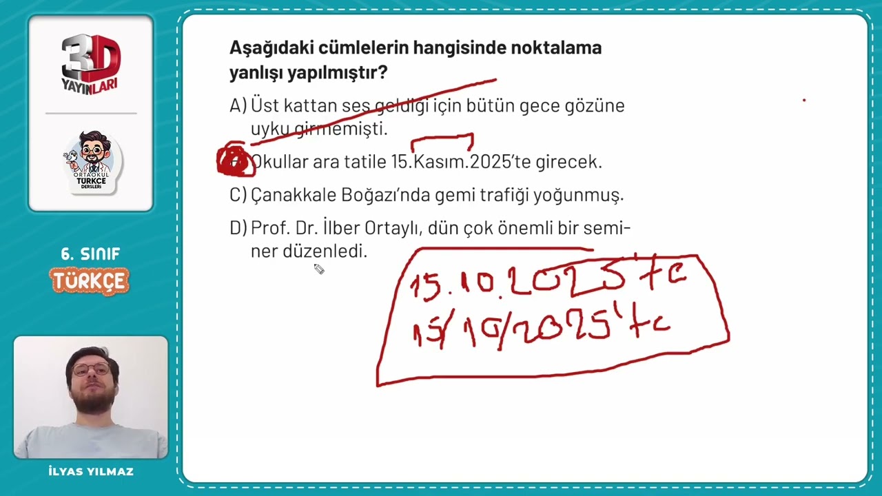 6. Sınıf Türkçe Çalışma Kitabı Bölüm 08 İzleme Testi 01 Soru Çözümleri