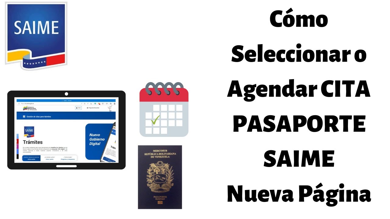 Cómo Asignar o Agendar Cita Pasaporte SAIME | Nueva Página. 2023. CARALBERZ