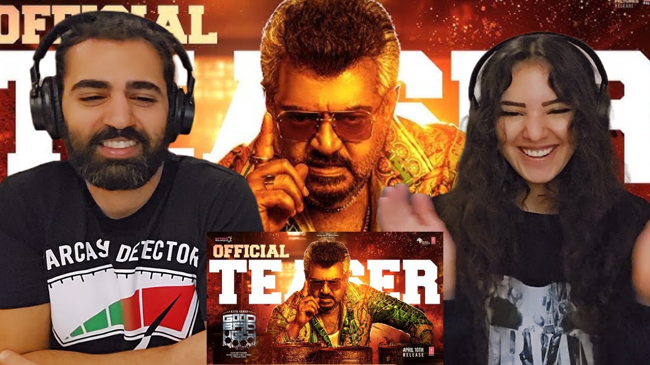 🇮🇳 We react to Good Bad Ugly Tamil Teaser | Ajith Kumar | Trisha | Adhik Ravichandran