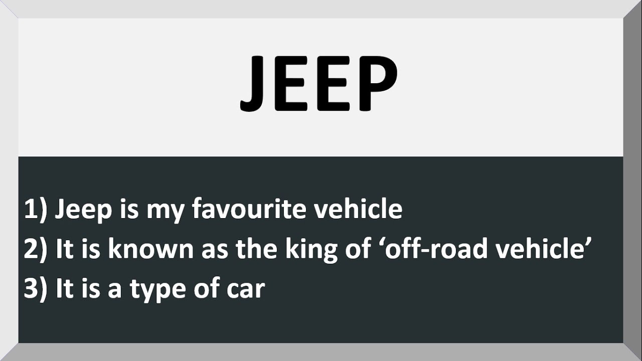 Few Sentences about Jeep | 10 Lines on Jeep | English