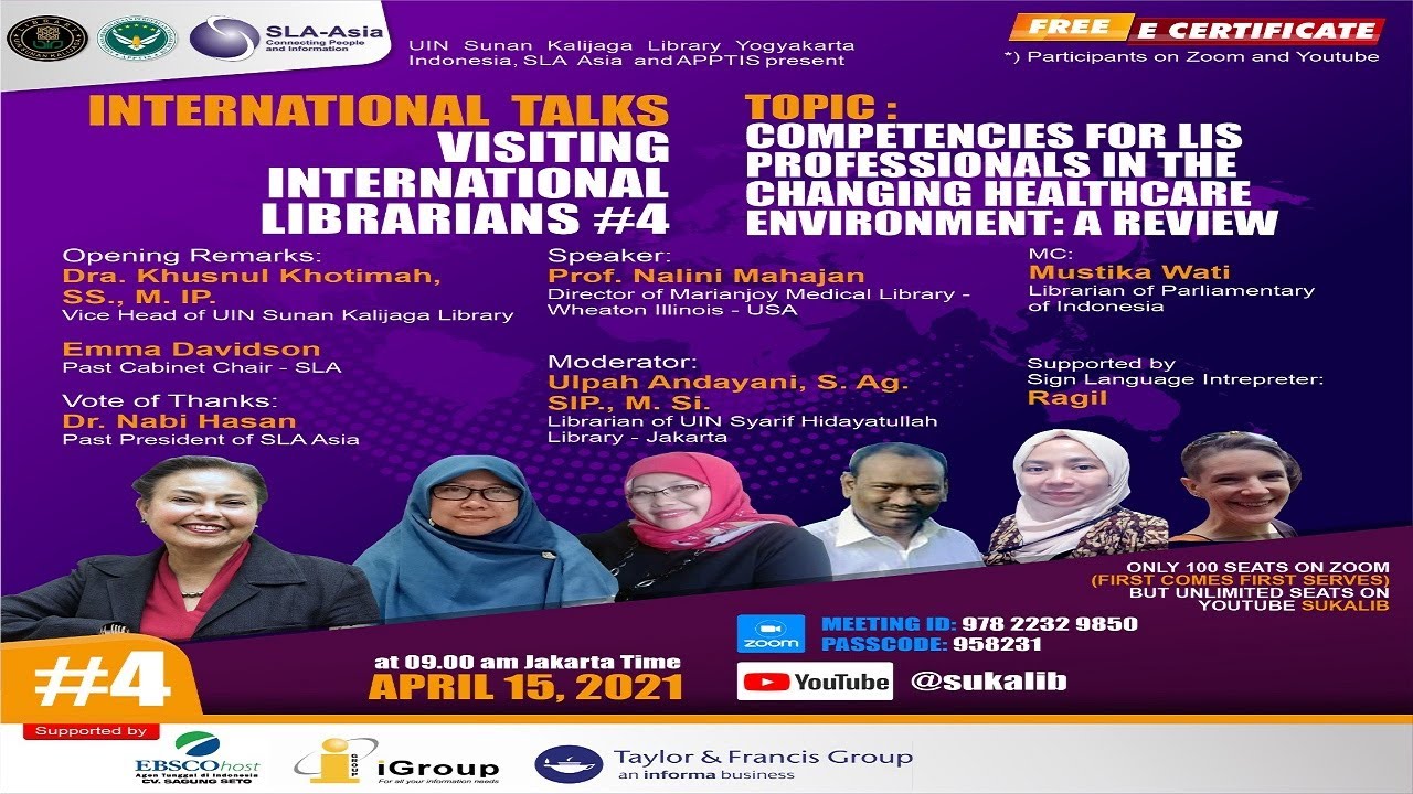 International Talks #4: Medical Librarians - By Prof. Nalini Mahajan (USA)