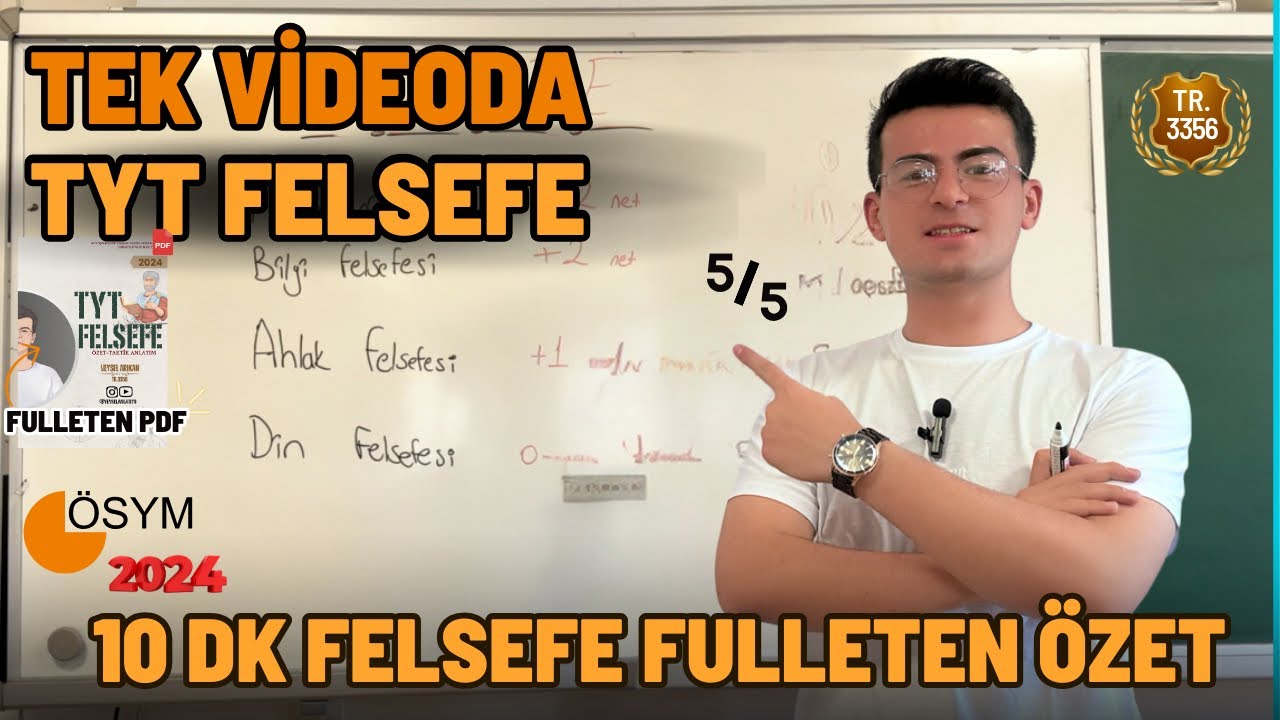 YKS 2024 Felsefe 10 Dakikada Fulleten Son Tekrar-Özet | #yks2024 #tyt