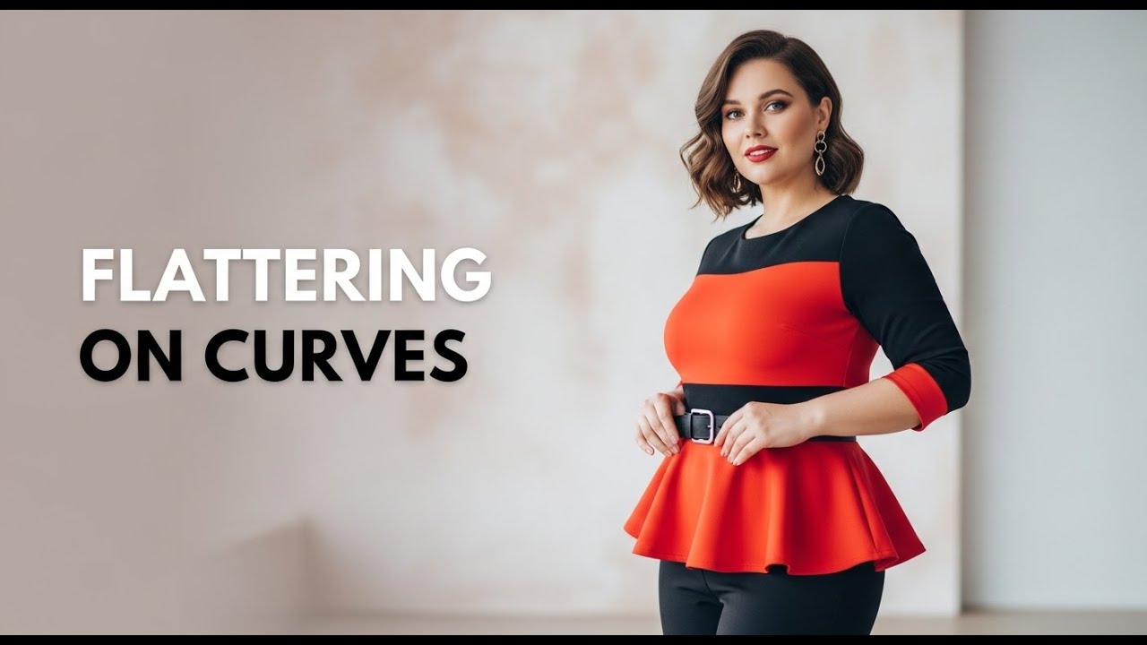 Plus Size Peplum Top with Pants or Skirt | Flattering Work & Party Outfit Ideas