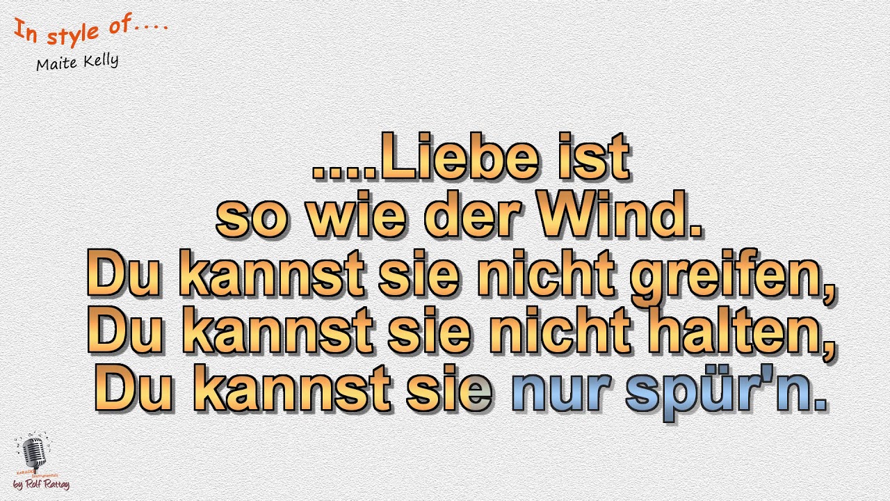 Maite Kelly -  Liebe ist Liebe - Instrumental und Karaoke by rolf rattay