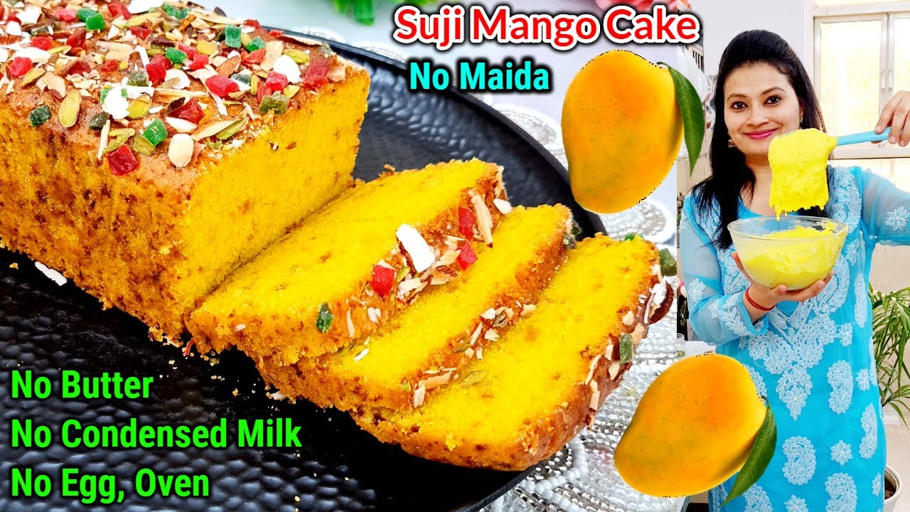 NO MAIDA🥭बने मेरे इन Suji Mango Cake के इतने Orderआते है कि घर बना Bakery🍰सूजी केक|Mango Cake Recipe