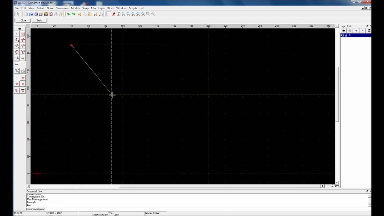 Shih-Chung Kang 康仕仲 - QCAD Tutorial 1-1: Interface & Line