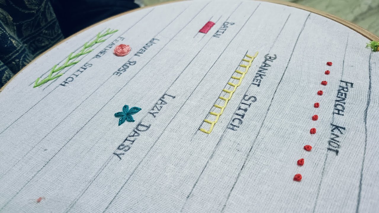 6 Basic Hand Embroidery Stitches for beginners 