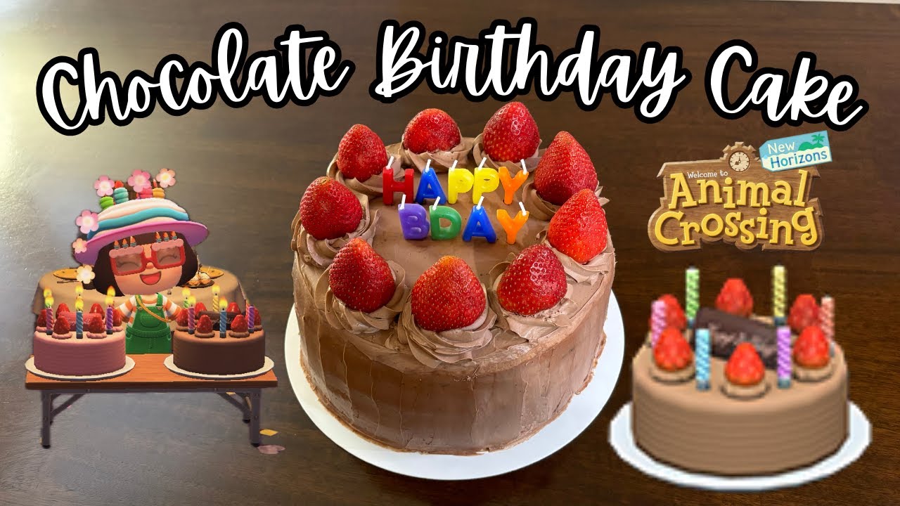 Chocolate Birthday Cake from ACNH | Video Game Food IRL