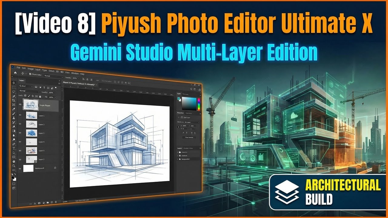[Video 8] Piyush Photo Editor Ultimate X: Gemini Studio Multi-Layer Edition (Architectural Build)