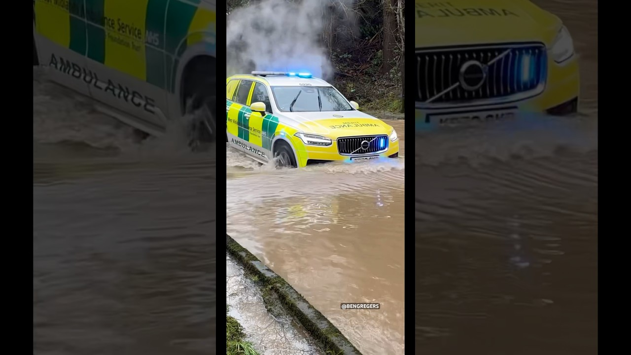 Hot Brakes&hellip;😅 #EmergencyResponse #Ambulance #999 #RiverCrossing #VolvoXC90 #SUV #NicelyDone #FYP