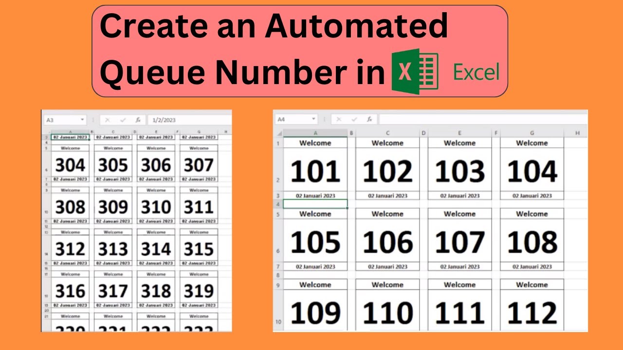 Create an Automated Queue Number in Excel