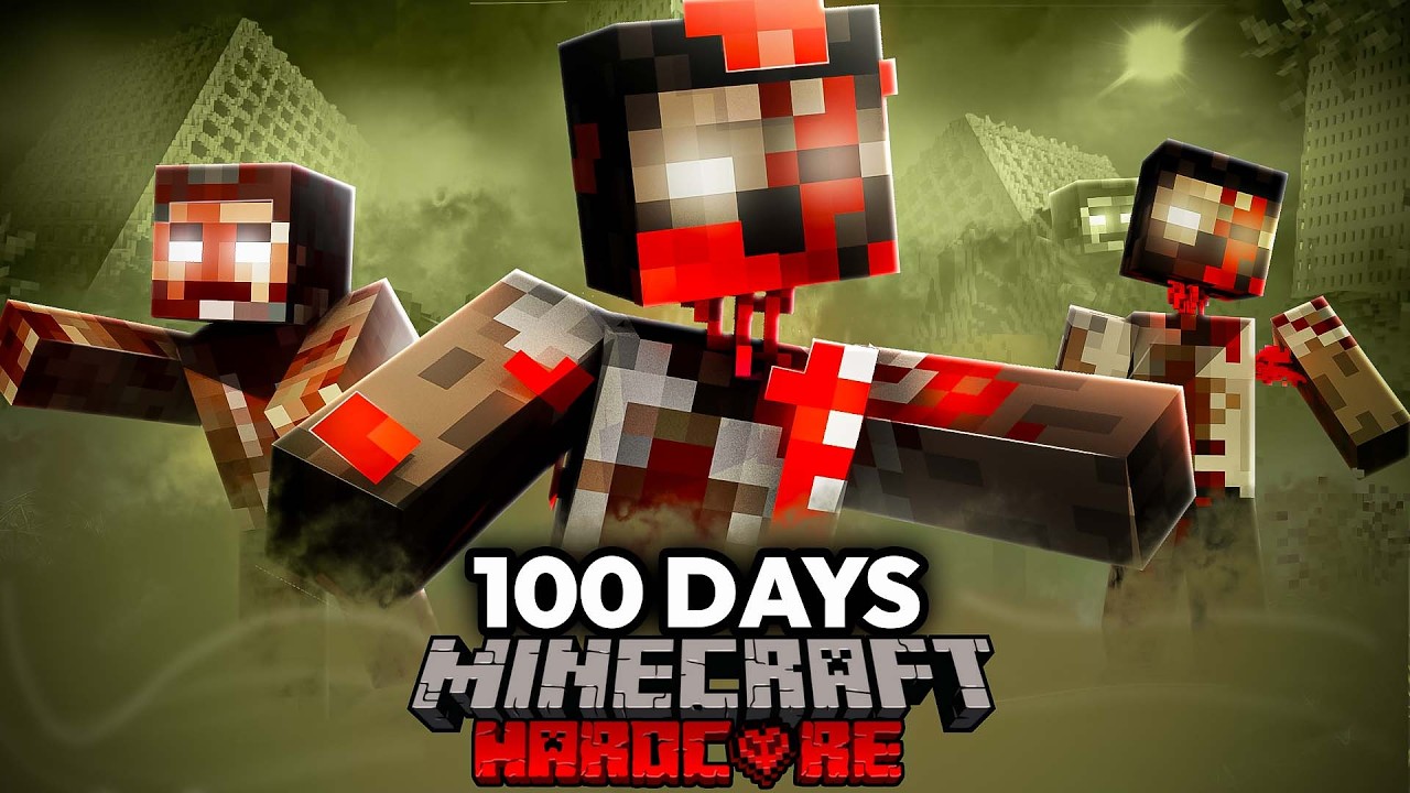 I Survived 100 Days Zombie Apocalypse in Hardcore Minecraft... Here's What Happened
