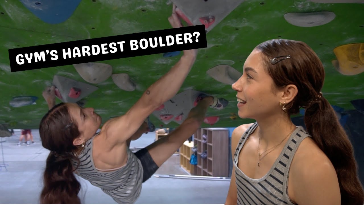Trying the hardest boulder in the gym (NEW ROOF SET!!)