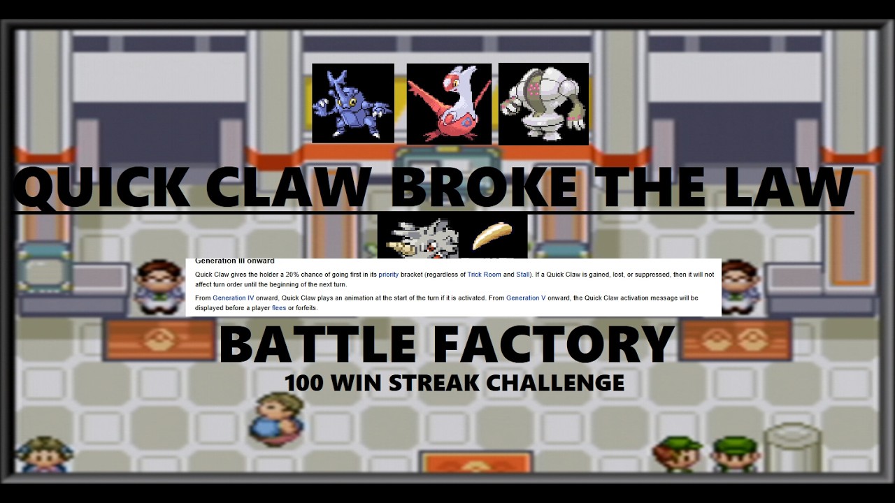 CLOSE BUT NO QUICK CLAW! POKEMON EMERALD - BATTLE FACTORY 100 WIN STREAK ATTEMPTS