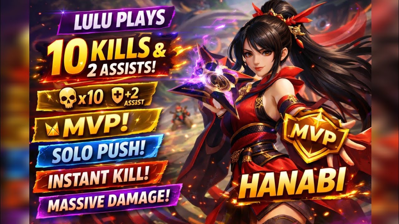 MVP+10 kills!! Hanabi highest hero damage with MVP and 10 kills+2 assists in a solo ranked match