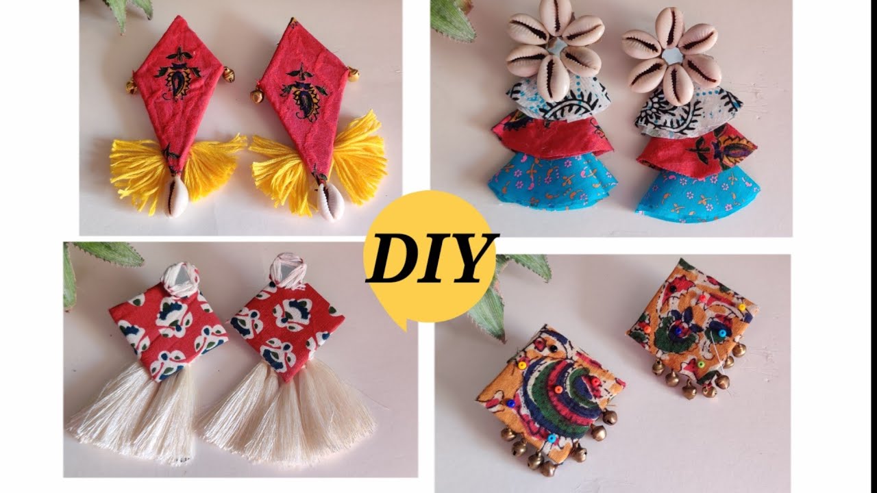Diy- Creative Handmade Fabric Earrings (Unique) // Fabric Handmade jewellery Making 2020