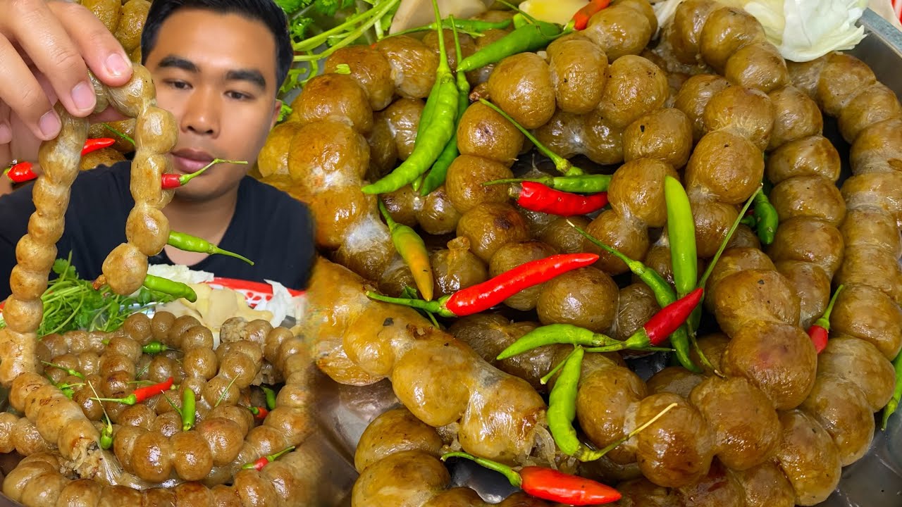 ไส้กรอกอีสาน100ลูกสุดไปเลย#asmr #food #อาหาร #กิน 