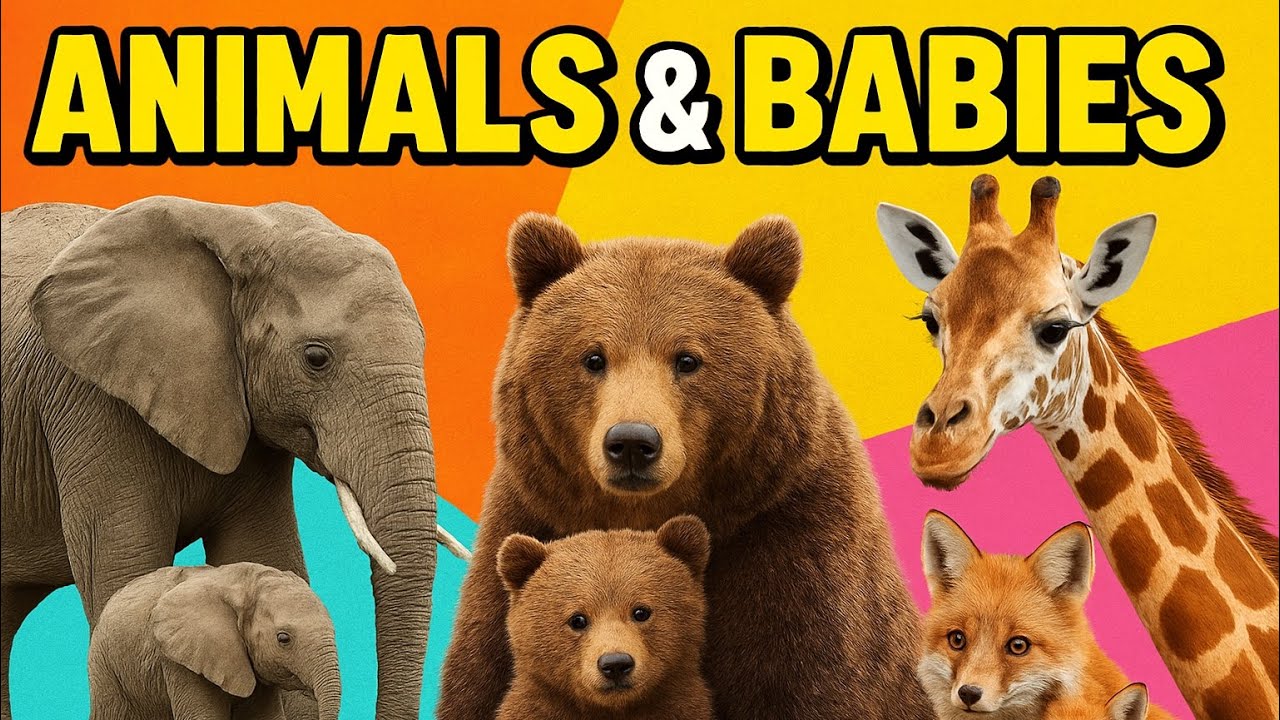 Animals & Babies | Calm Animal Learning for Kids | Gentle Low Stimulating Video 
