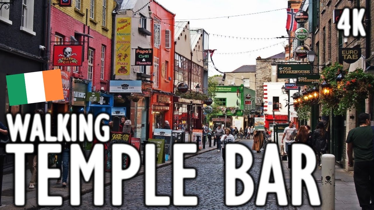 Dublin in 4K - Temple Bar Walking Tour Ireland - 4K UHD