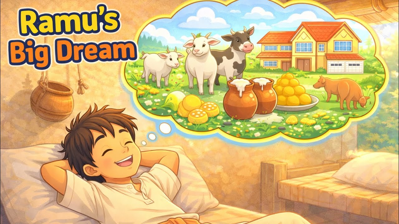 🙇‍♂️ Ramu's Big Dream | Panchatantra Stories | Bedtime Stories for Kids | English Story | Moral Lok