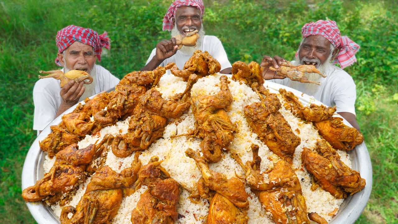 Village Grandpa&rsquo;s Cooking 🍗 Chicken Roast with Pulao | দাদার রান্না চিকেন রোস্ট ও পোলাও